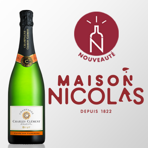 Bouteille Charles Clément et logo Maison Nicolas